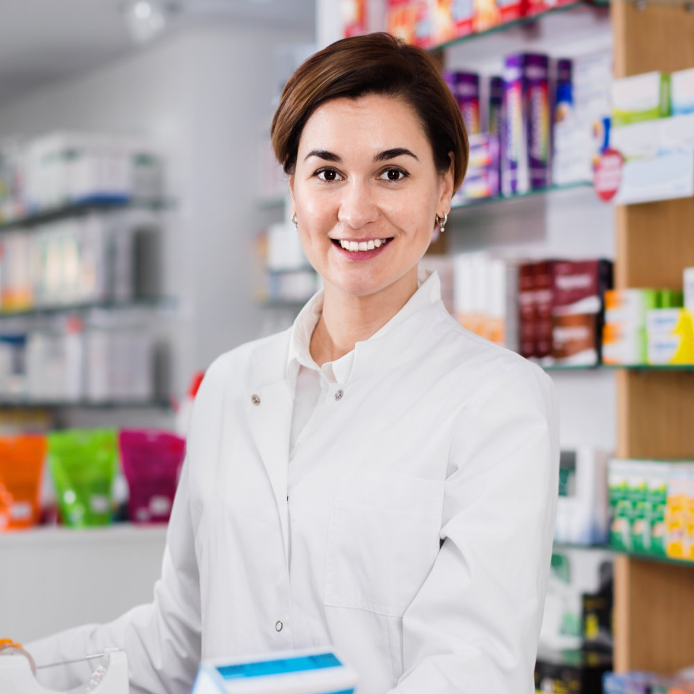 young pharmacist smiling